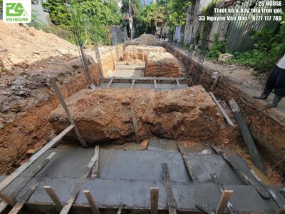 Đổ bê tông móng nhà Ms. Oanh